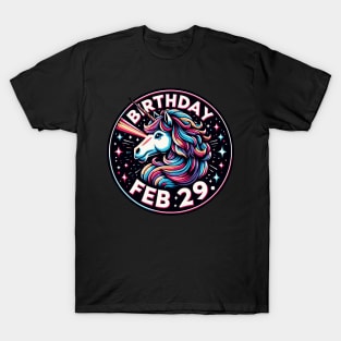 Birthday February 29 Unicorn T-Shirt